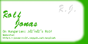 rolf jonas business card